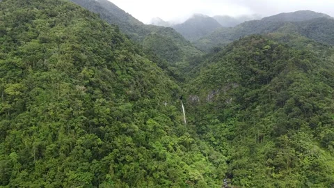 Aerial shot of waterfall in Philippines Stock Footage 325002117