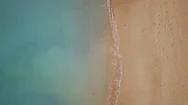 Aerial Shot Of Waves On Sandy Beach, Nature Park Of Arrabida, Portugal Stock Footage