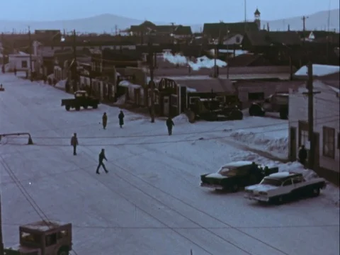 Aerial shot of White Alice based at Alaska - 1960 Stock Footage 95816702