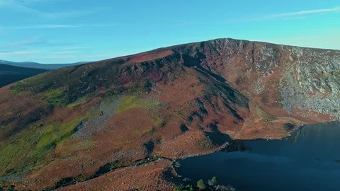 Aerial shot Wicklow Mountains Stock Footage