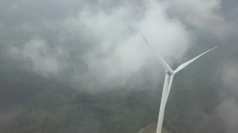 Aerial shot Wind driven Generator Stock Footage 155083798