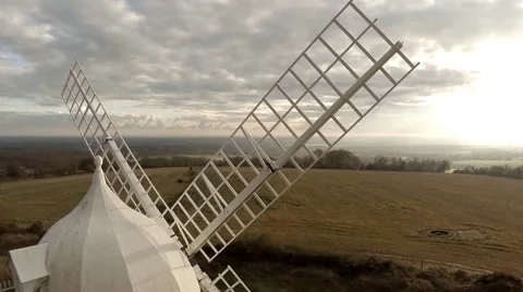 Aerial shot of windmill blade Stock Footage 44753588