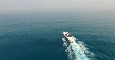 Aerial shot Of yacht Stock Footage