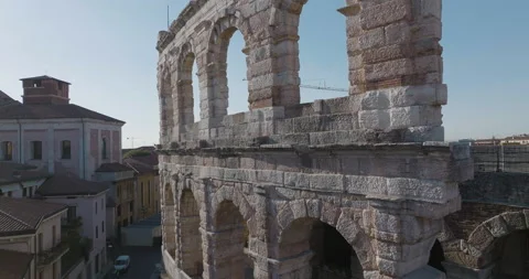 Aerial shots with drone mavic 3 cine in verona - italy in a summer 스톡 동영상 214732995