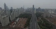 Aerial Shots Of Empty Street Of Shanghai China During Coronavirus Period Stock Footage