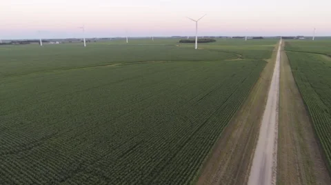 Aerial shots of the fields and windmills. Stock Footage 50816084