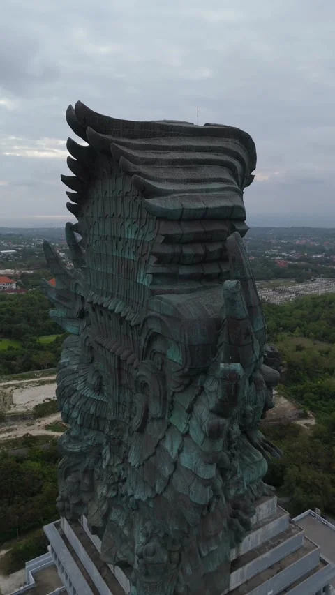 Aerial Side View of the Garuda Wisnu Kencana Statue, Bali, Indonesia Video stock 337685873