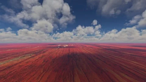 Aerial side view of the Simpson Desert Northern Territory. Australia Stock-Footage 249868952