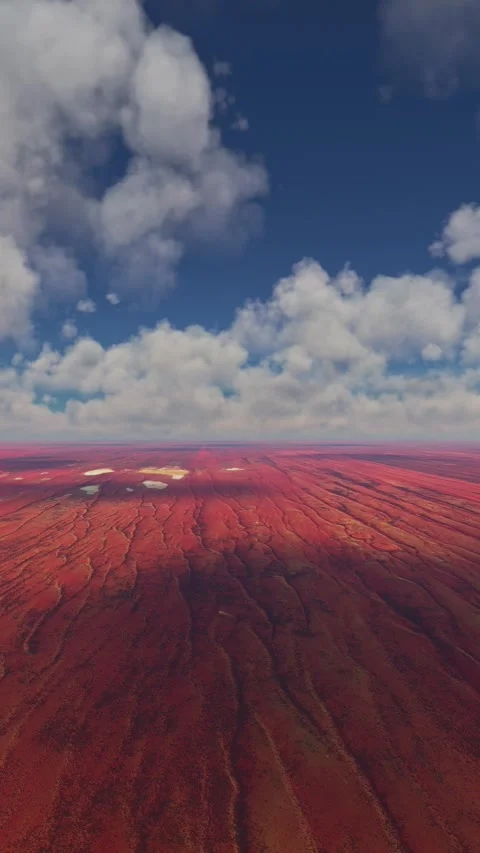 Aerial side view of the Simpson Desert Northern Territory. Australia Stock Footage 284884711