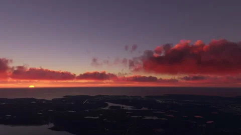 Aerial Side View at Sunset of St. John Newfoundland. Canada Stock-Footage 237523685
