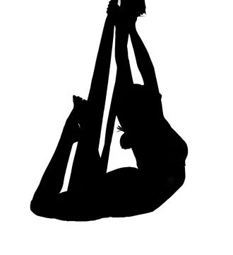 Aerial silk dancing Stock Photos