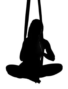 Aerial silk dancing Stock Photos