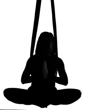 Aerial silk dancing Stock Photos