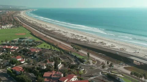 Aerial: Silver Strand State Beach in San Diego. California, USA Stock Footage 162083113
