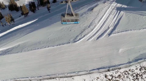 Aerial ski tram Stock Footage 44617930