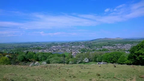 Aerial of Skipton, in May, 2025. Stock Footage 321461860