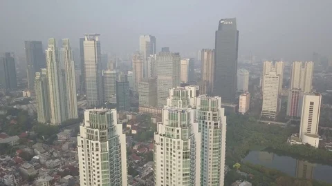 Aerial Skyline with skyscrapers in Jakarta Java Indonesia Stock-Footage 82157687