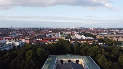 AERIAL Slow flight trough Empty Central Berlin Neighbourhood Street Brandenbourg Stock Footage 236952418