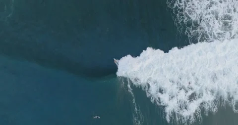 Aerial Slow Motion Drone View of Surfers El Salvador_LunaVista Stock Footage 243143382
