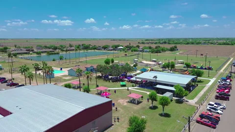 Aerial Slow Motion of Fourth of July Celebration in a small Town in South Te Stock Footage 341696921