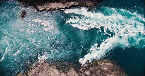 Aerial Slow Motion River Video stock 76748984