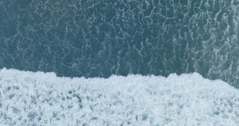 Aerial Slow Motion Top Down Drone View of Rolling Waves El Salvador_LunaVista Stock Footage 243143163