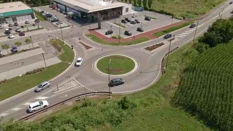 Aerial Slow Motion Traffic View Stock Footage 134417877