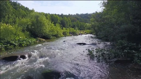 AERIAL: Slow stream along the empty highway. 스톡 동영상 78034966