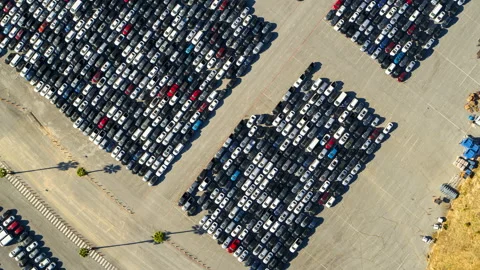 Aerial Slowly Panning A Parking Lot Of Stock Video Pond5