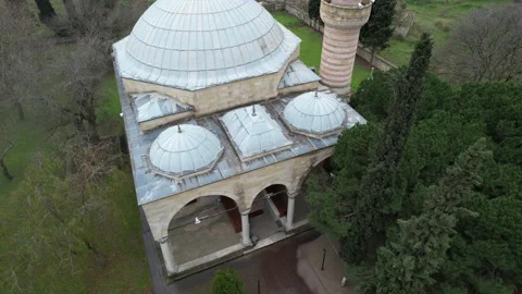 Aerial small historical mosque Stock Footage 233195597