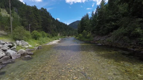 Aerial small river nature Stock Footage 56162999