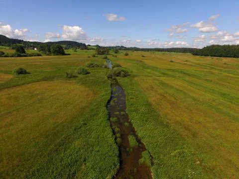 Aerial small river Foto stock