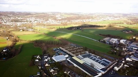 Aerial Small Town Fields Stock Footage 104094882