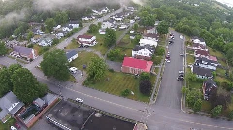 Aerial Small Town Stock Footage 57826036