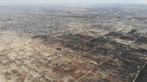 Aerial of small town. Stock Footage 106324895