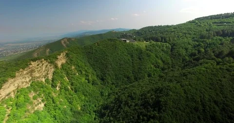 Aerial: Small town on the mountain Video stock 75312899