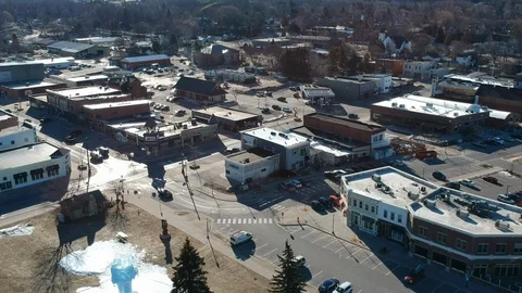 Aerial Small Town Push In Stock Footage 86719394