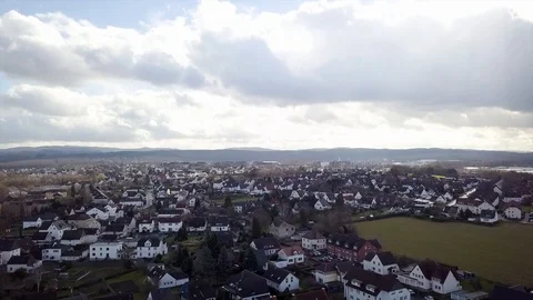 Aerial Small Town Sunset Stock Footage 104095382