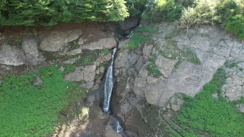 Aerial small waterfall Stock Footage 217816426