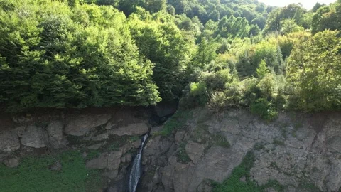 Aerial small waterfall Stock Footage 219717066