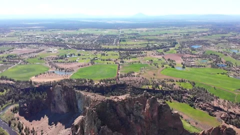 AERIAL SMITH ROCK STATE PARK IN CENTRAL OREGON Stock Footage 151040658