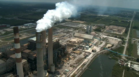 Aerial Smoke Stacks Close Vertical Video stock 732709