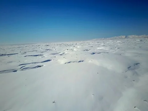 Aerial snow field view Stock Footage 75650740
