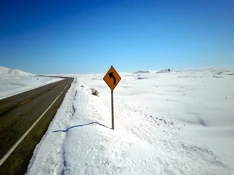 Aerial snow field view Stock Footage 75650791