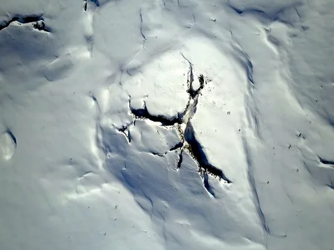 Aerial snow field view Stock Footage 75650797
