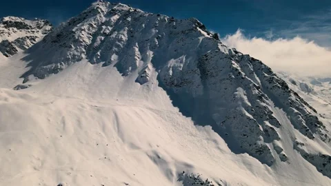 Aerial snow mountain sideways 動画素材 153277632