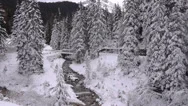 Aerial: Snowy Nature In Winter Stock Footage