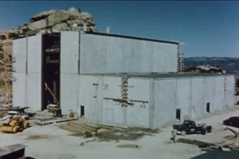 Aerial of Sodium Reactor Experiment site - 1957 Stock Footage 106047895