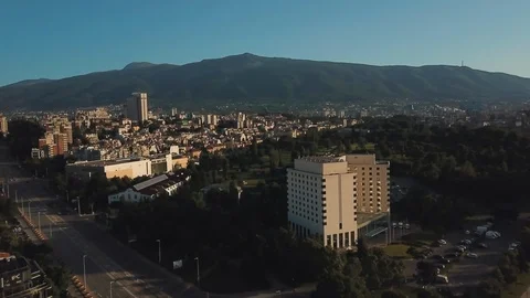 Aerial of Sofia in the daytime 스톡 동영상 112438146