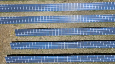 Aerial solar panel energy Stock Footage 240736394